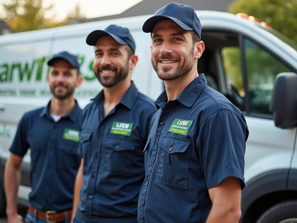 Home service technicians in branded uniforms