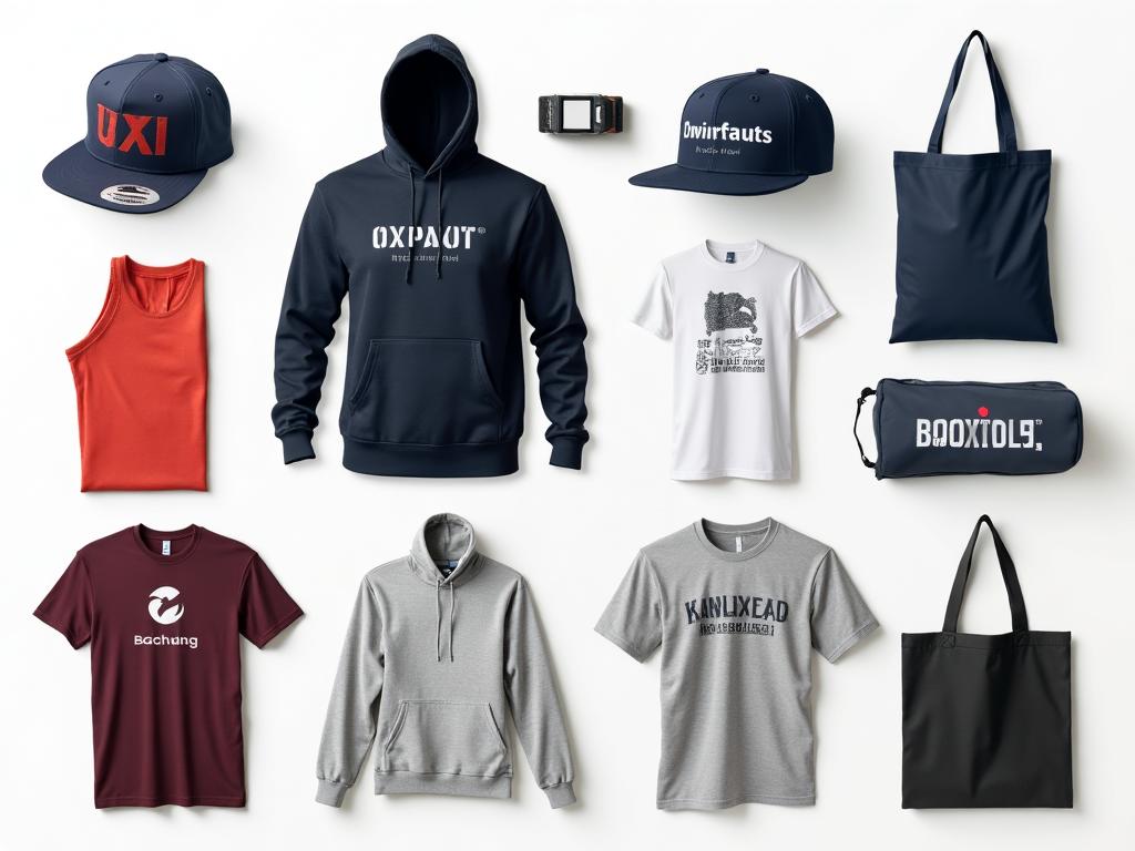 Custom swag store merchandise: branded t-shirts, hoodies, hats and bags printed on demand