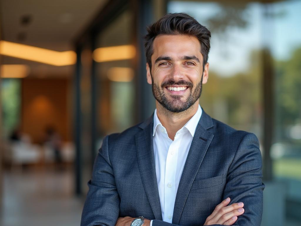 Real estate professional with branded materials
